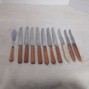 Vintage Bakelite Butterscotch Kitchen Utensils Lot of 11 Pieces